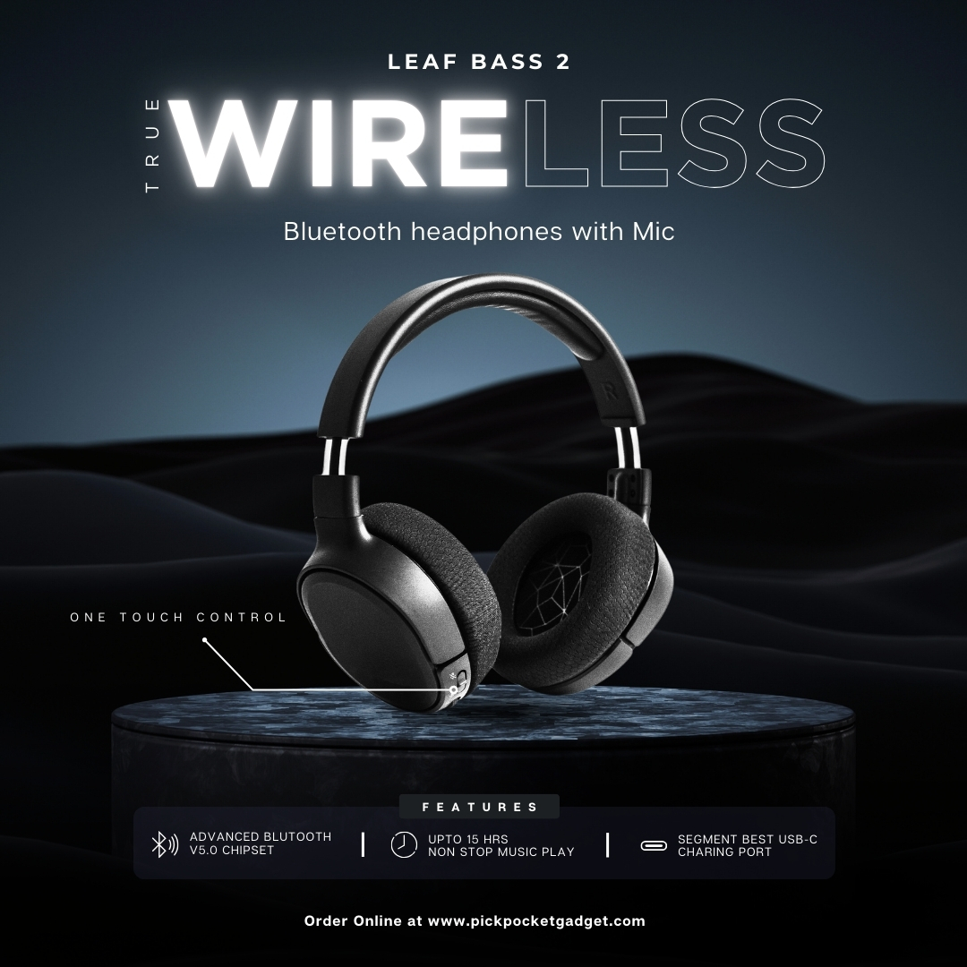 Black and White Modern Tech Headphones Product Features Instagram Post