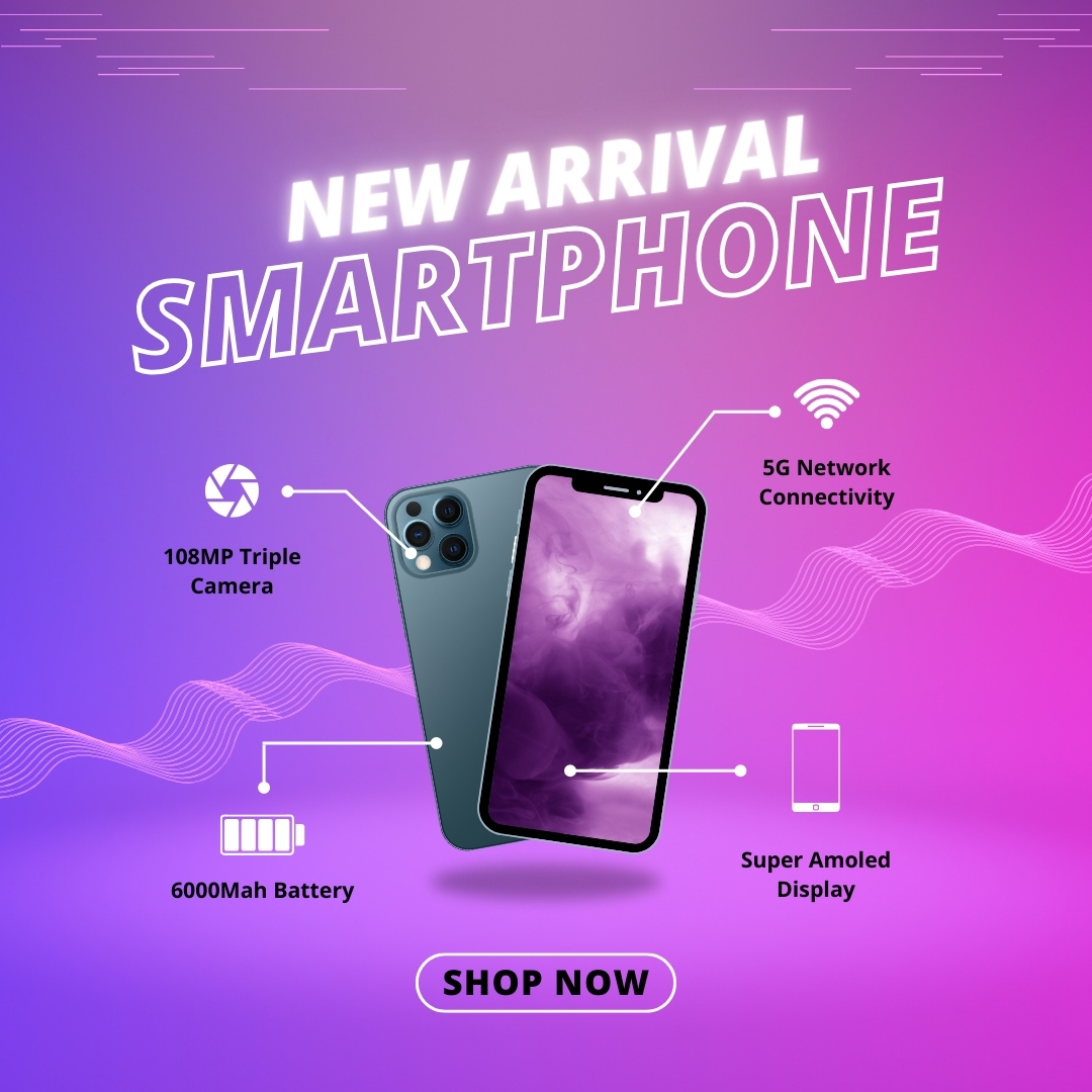 Purple Pink Modern Minimalist New Arrival Smartphone Instagram Post
